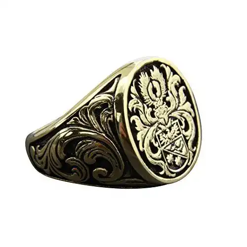 Siegelring myringshop Wappenring Edelstahl Vergoldet (60 (19.1))