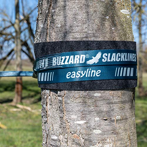 Slackline BUZZARD easyline blue 15m – -Set mit Baumschutz 120 cm