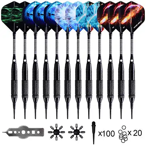 Softdarts WIN.MAX Dartpfeile mit kunststoffspitze 12 Stück Soft Darts