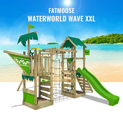 Spielturm Fatmoose Klettergerüst WaterWorld mit Schaukel