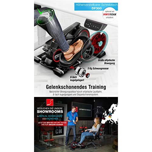 Stepper Sportstech MesseNeuheit 2020! Mini Heimtrainer mit App, DFX100 Crosstrainer für Bewegung im Büro Alltag