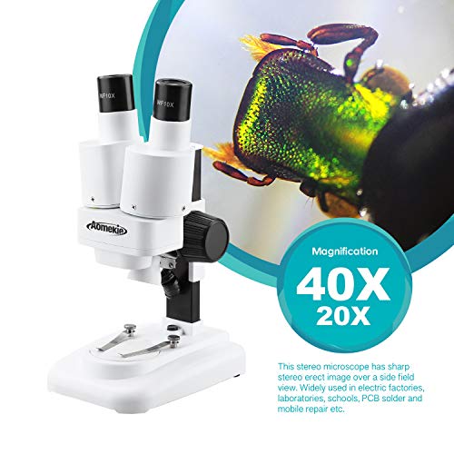 Stereomikroskop AOMEKIE 3D Stereo Mikroskop für Kinder 20x 40X