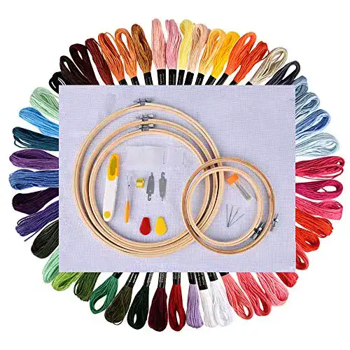 Stickgarn BASEIN Stickerei Starter Kit, Stickerei Set, Kreuzstich Tool Kit