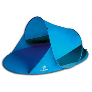 Strandmuschel outdoorer Pop up Zack II blau – Wurf- mit UV-Schutz