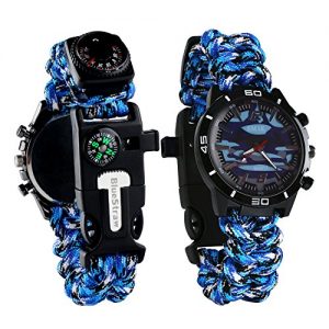 Survival-Armband BlueStraw Überlebens-Armbanduhr, 6 in 1
