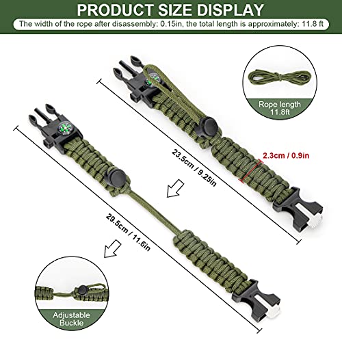 Survival-Armband ceuao Survival Armband Kit 4er-Set