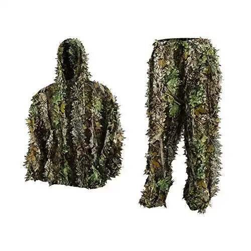 Tarnanzug FORWO Ghillie Anzüge 3D Blätter Wald Camouflage