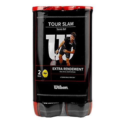 TennisbÃ¤lle Wilson Unisex Tour Slam 4 Tennis Ball Can 2 pack, Yellow