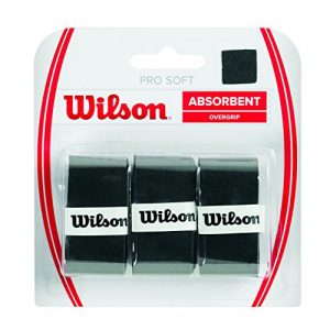 Tennisgriffband Wilson Unisex Griffband Pro Soft Overgrip, schwarz, 3 Stück