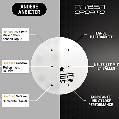 TischtennisbÃ¤lle PHIBER-SPORTS Premium Tischtennisbälle 3 Stern [24 Stück]