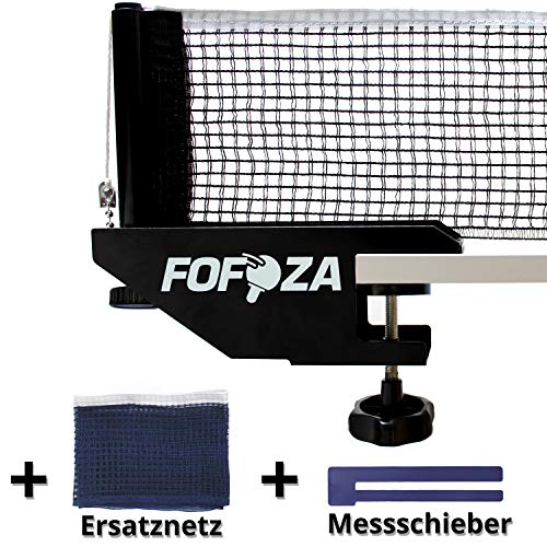 Tischtennisnetz Fofoza TT Netzgarnitur Set – Profi mit stabiler Metall Halterung, 2 Netzen &Messschieber