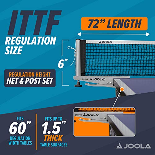 Tischtennisnetz JOOLA Snapper-Indoor Garnitur Freizeitsport Höhenverstellbar mit Feststellschraube – Klemmtechnik