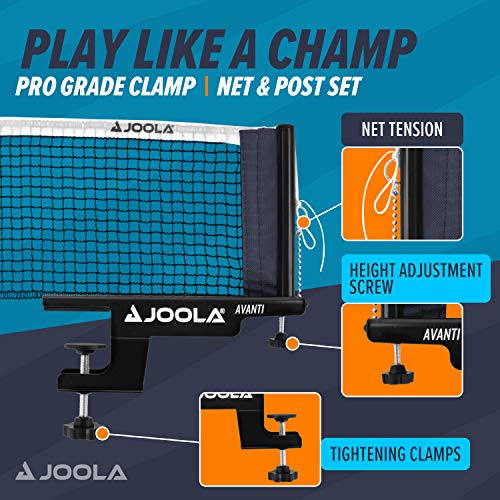 Tischtennisnetz JOOLA TT-Netzgarnitur AVANTI Freizeitsport – Höhenverstellbar mit Feststellschraube