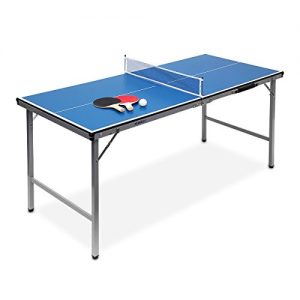 Tischtennisplatte Relaxdays Klappbare , HBT: 71 x 150 x 67 cm, tragbar, Netz, Bälle, Schläger