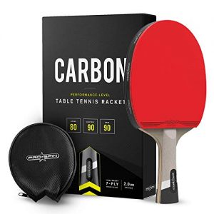 TischtennisschlÃ¤ger PRO SPIN Tischtennisschläger Carbon | 7-lagiges Schlägerblatt, Offensiv-Gummi