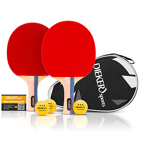 Die beste tischtennisschlac2a4ger set dieker sports premium tischtennis schlaeger set von 2 tischtennisschlaeger profi 3 baelle Bestsleller kaufen