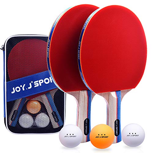 Die beste tischtennisschlac2a4ger set joy j sport tischtennisschlaeger pingpong schlaeger set mit 2 schlaeger und 3 baellen Bestsleller kaufen