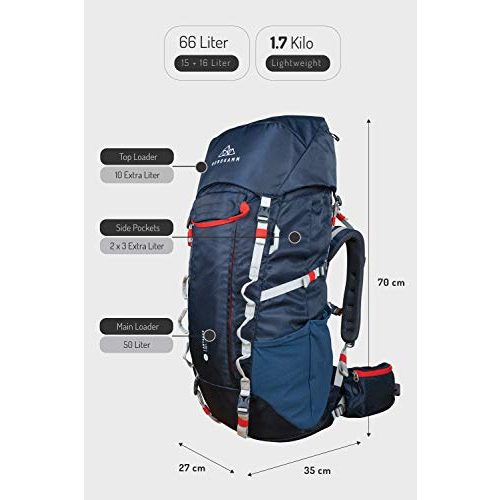 Trekkingrucksack NORDKAMM Trekking-Rucksack, 50l – 60l, blau