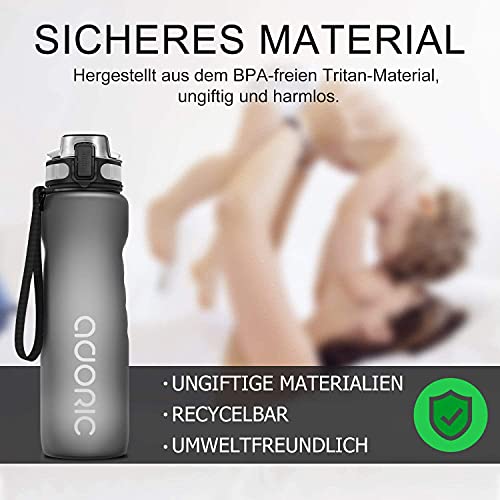Trinkflasche 1 Liter Adoric Sport Trinkflasche, [BPA Frei Tritan]