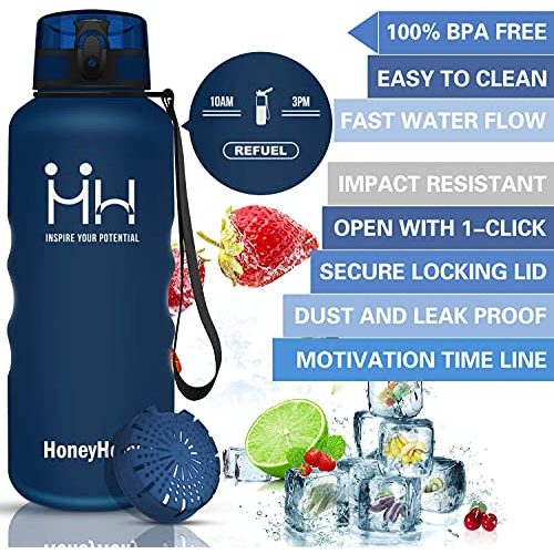 Trinkflasche 1,5 Liter HoneyHolly Sport Trinkflasche Auslaufsicher