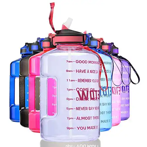 Trinkflasche mit Strohhalm ETDW 2,2L Groß Sportflasche BPA Frei