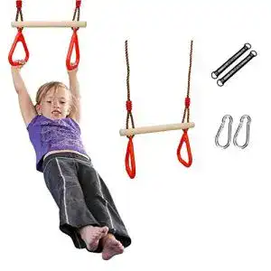 Turnringe Ulikey Kinder Holz Trapeze Schaukel mit Ringen