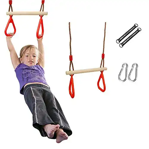 Turnringe Ulikey Kinder Holz Trapeze Schaukel mit Ringen