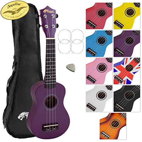 Die beste ukulele tiger uke7 pp sopran mit tasche fuer anfaenger violett Bestsleller kaufen