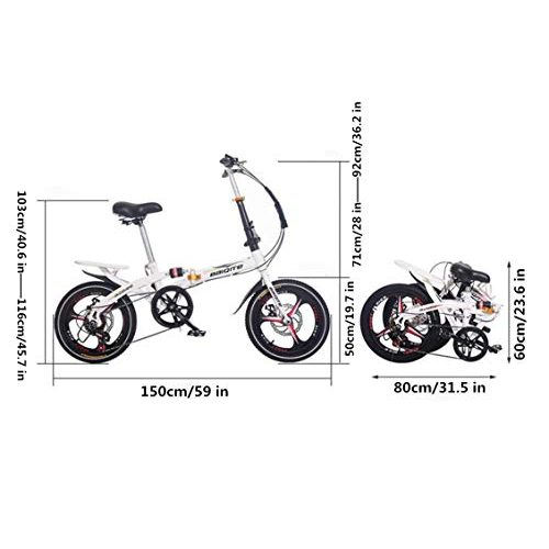 Urban-Bike JKDD 20″Faltrad mit Variabler Geschwindigkeit, Faltrad für Erwachsene und Kinder