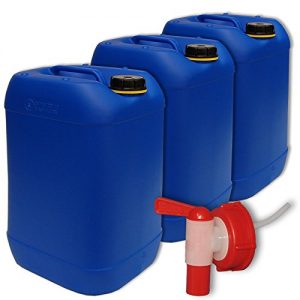 Wasserkanister (Camping) plasteo 3X 25 Liter Getränke