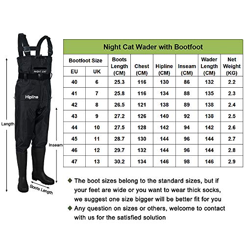 Wathose Night Cat für Männer Frauen Jagd mit Stiefeln wasserdichte atmungsaktive Crosswater Trägerhose
