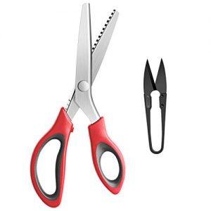 Pinking scissors KUONIIY scissors serrated, comfort handles handled
