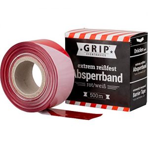 Absperrband 500m GRIP Eventbasics Grip Absperrband rot-weiß