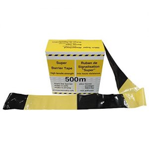 Absperrband gelb-schwarz Dönges Kelmaplast Absperrband 500 m