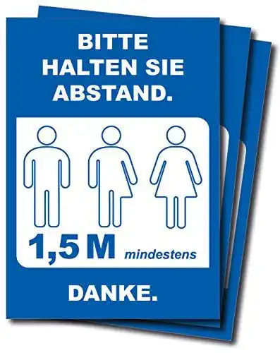 Abstand-halten-Aufkleber CarGuys 3er Set Aufkleber • DIN A4