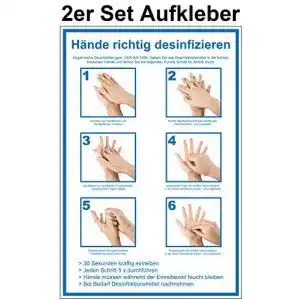 Aufkleber Hände desinfizieren