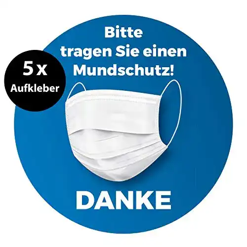 Aufkleber Maskenpflicht Rosenbaum Offsetdruck 5 Stück Aufkleber
