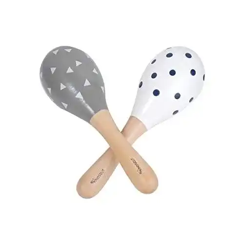 Babyrassel Kindsgut Rasseln aus Holz, 2er Set Musik Instrument