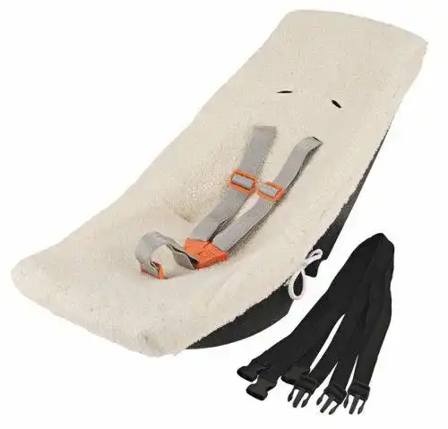 Babysitz (Fahrradanhänger) Weber Babyschale mit Teddyfell beige