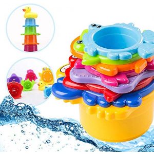 Badewannenspielzeug OleOletOy Kinder Set – 8X Stapelbecher