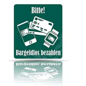 Bargeldlos-bezahlen-Schild Berossi Bitte Bargeldlos Bezahlen eckig