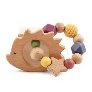 Beißring (Holz) let’s make Holz Igel Silikon Baby Beißring