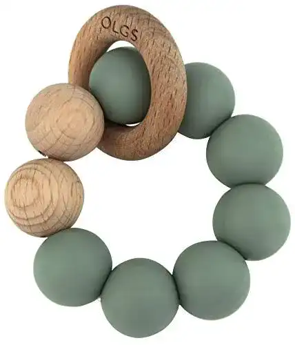 Beißring (Holz) Olgs Beißring aus Silikon und Holz für Babys