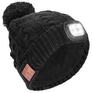 Bluetooth-Mütze Powcan Wintermütze mit Licht Wireless Bluetooth