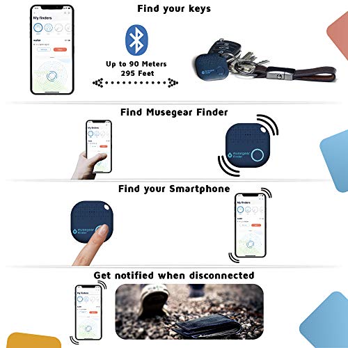 Bluetooth-Tracker musegear Schlüsselfinder mit Bluetooth App
