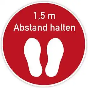 Bodenaufkleber Abstand halten STEMPEL-FABRIK (Rot) Fussboden
