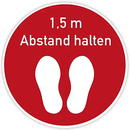 Bodenaufkleber Abstand halten STEMPEL-FABRIK (Rot) Fussboden