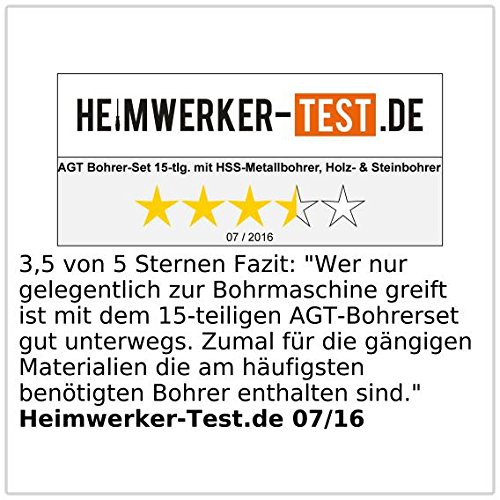Bohrer-Set AGT Betonbohrer: 15-tlg. mit HSS-Metallbohrer