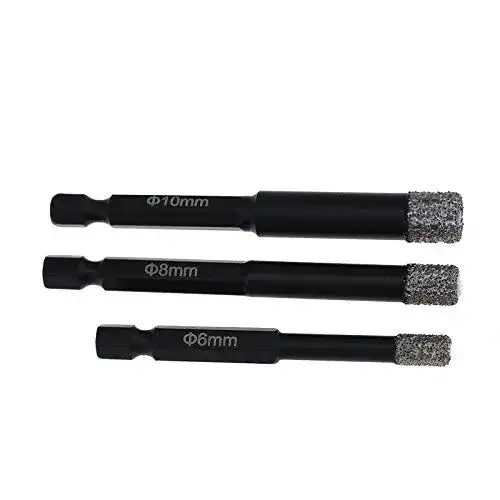 Diamantbohrer OTOTEC 3er Set 6/8/10mm 6-Kant für Fliesenbohrer