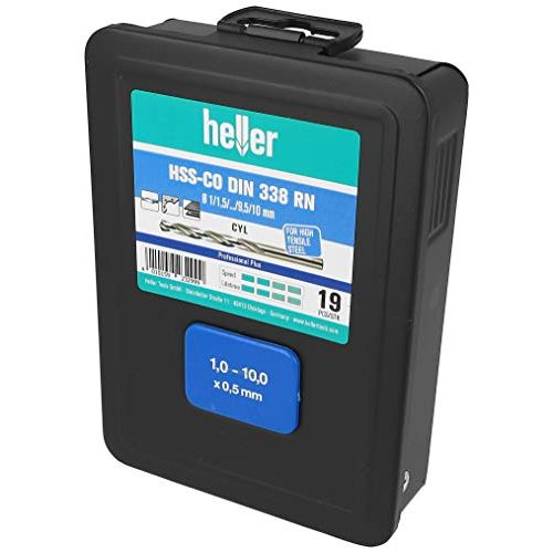 Edelstahlbohrer Heller Tools 990 Co HSS Cobalt , Grau, 19-tlg.